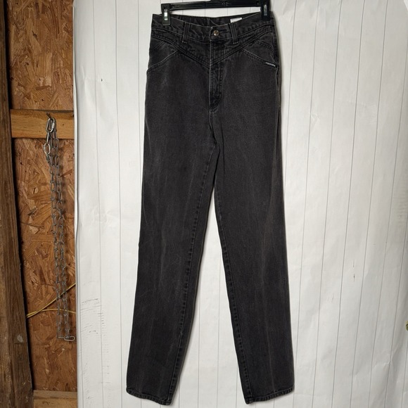 Rockies Denim - VTG 90s Rocky Mountain Rockies Black Denim‎ Jeans High Waisted Bareback 9/10 XL